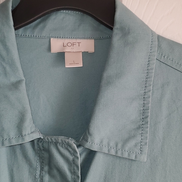 LOFT jacket sz L Blue/green utility/military style - Picture 4 of 6